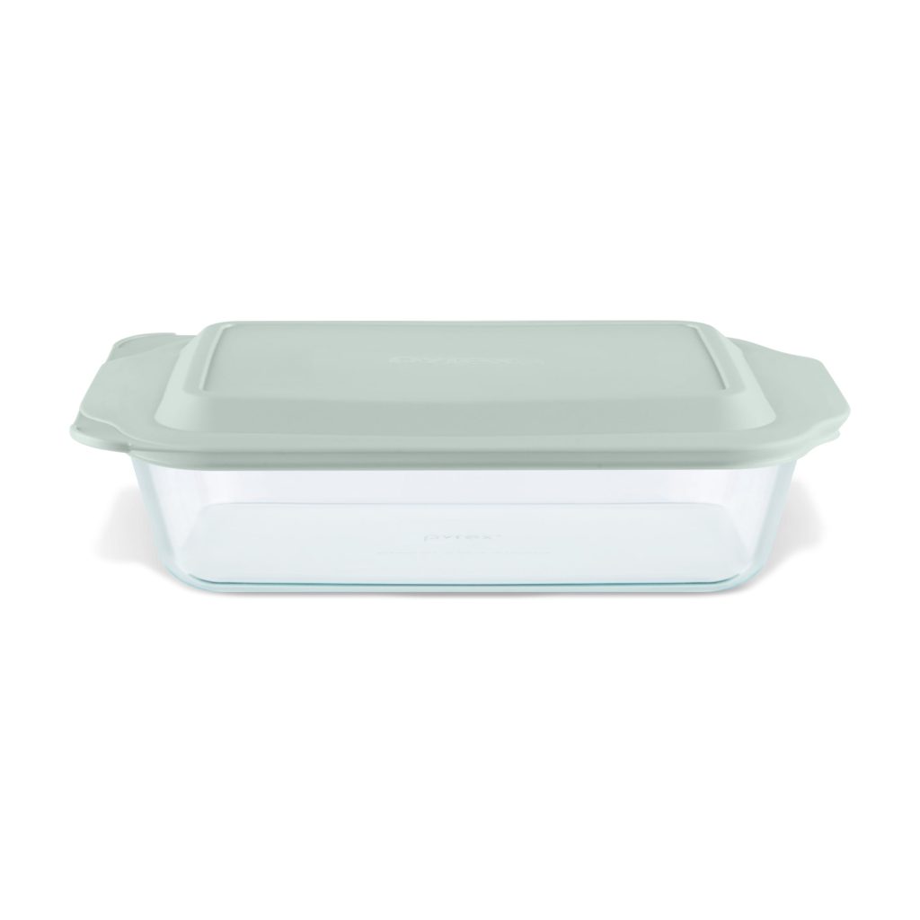 Pyrex? Deep 7 x 11 Rectangle Glass Baking Dish with Sage Green Lid