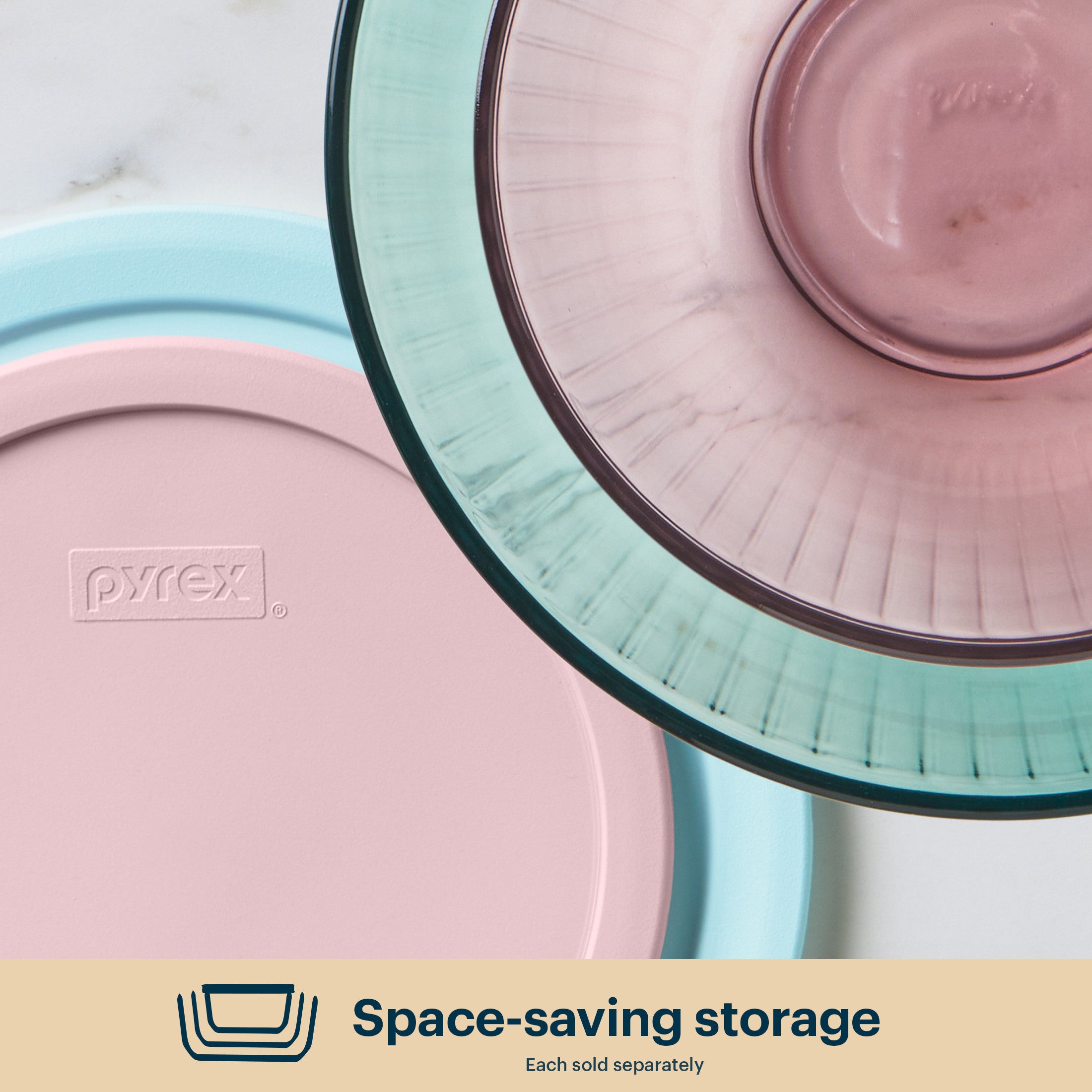 Pyrex? Colors Sculpted Tinted 4.5-quart Mixing Bowl with Lid. Aqua - Image 5