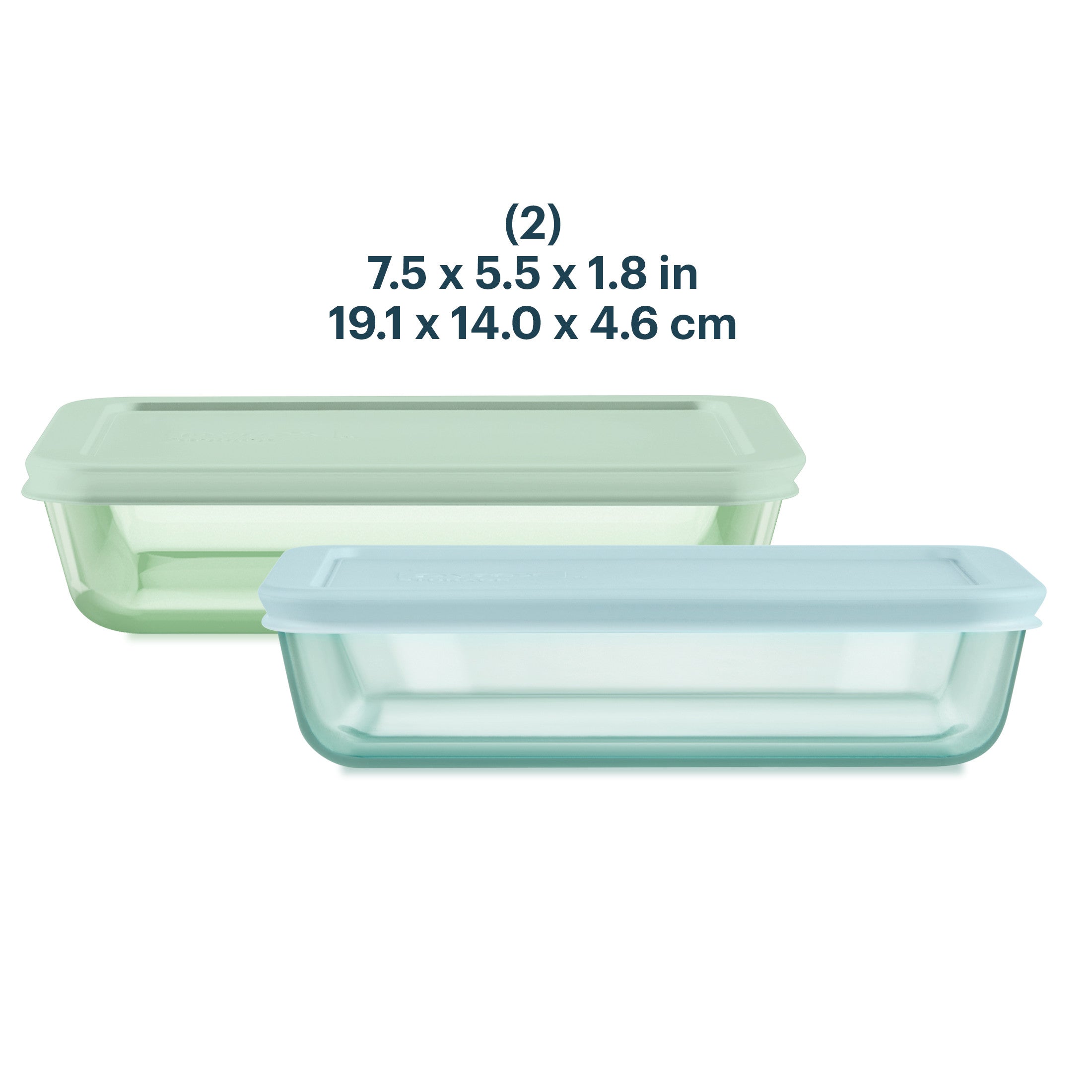 Pyrex? Simply Store? Tinted Glass 3-cup Rectangle Storage Containers. 4-pc Set. Mixed Colors - Image 3