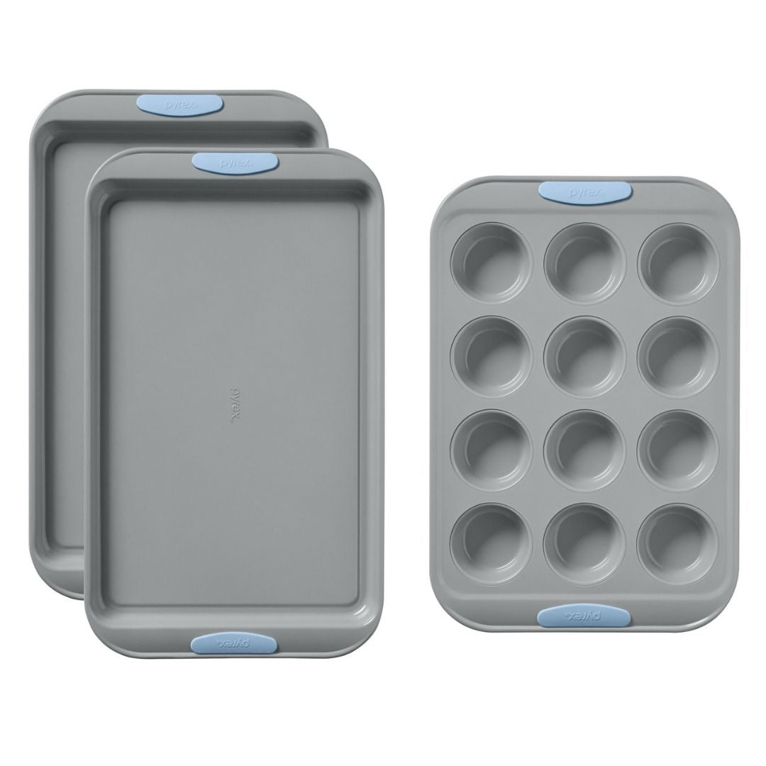 Pyrex? Metal Bakeware 3-Piece Set in Cerulean