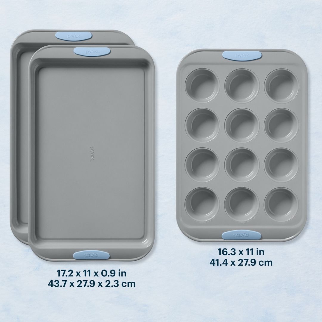 Pyrex? Metal Bakeware 3-Piece Set in Cerulean - Image 2