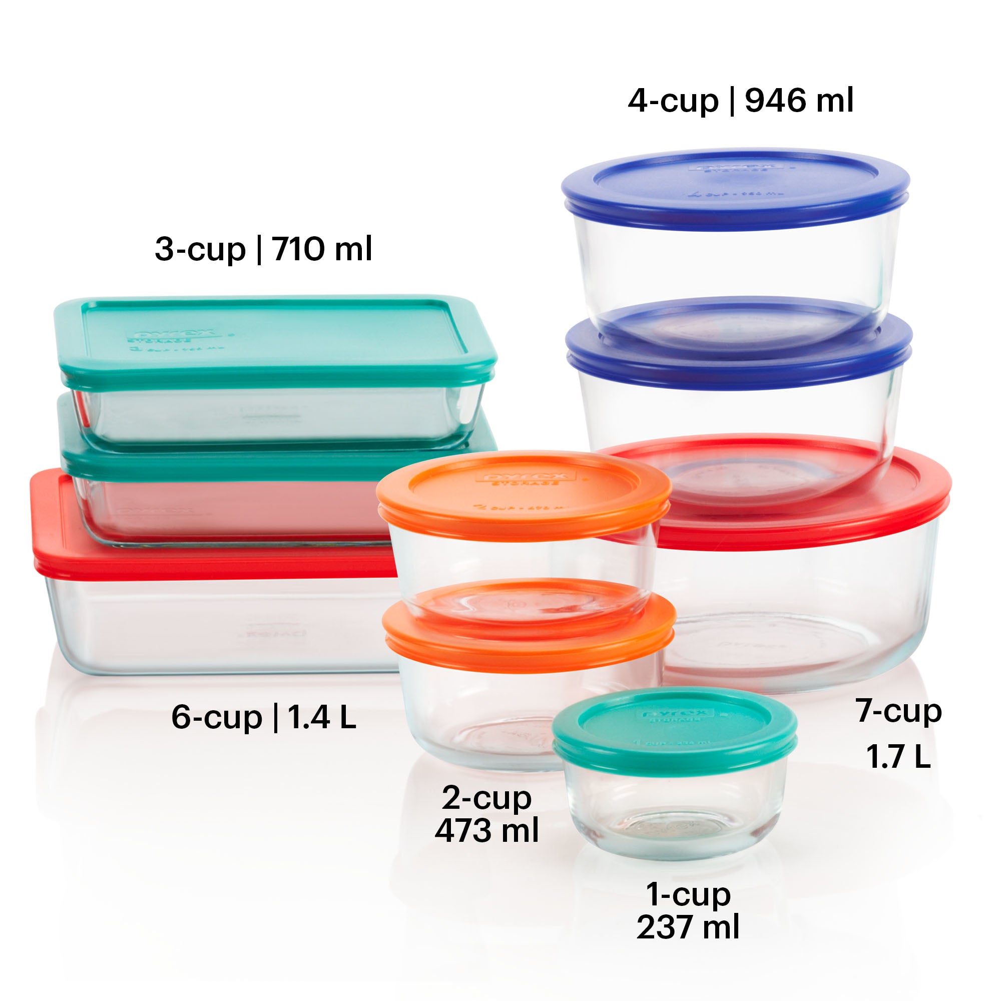 Pyrex? Simply Store? 18-piece Glass Food Storage Container Set with Lids - Image 3
