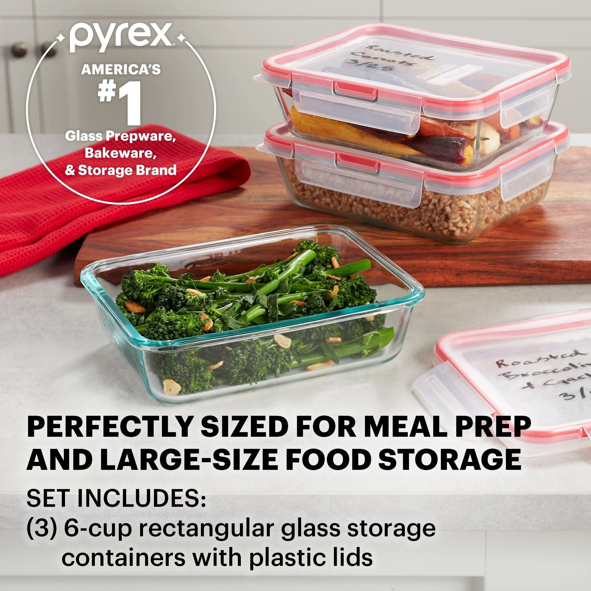 Pyrex? FreshLock? 6-piece Glass Storage Set - Image 2