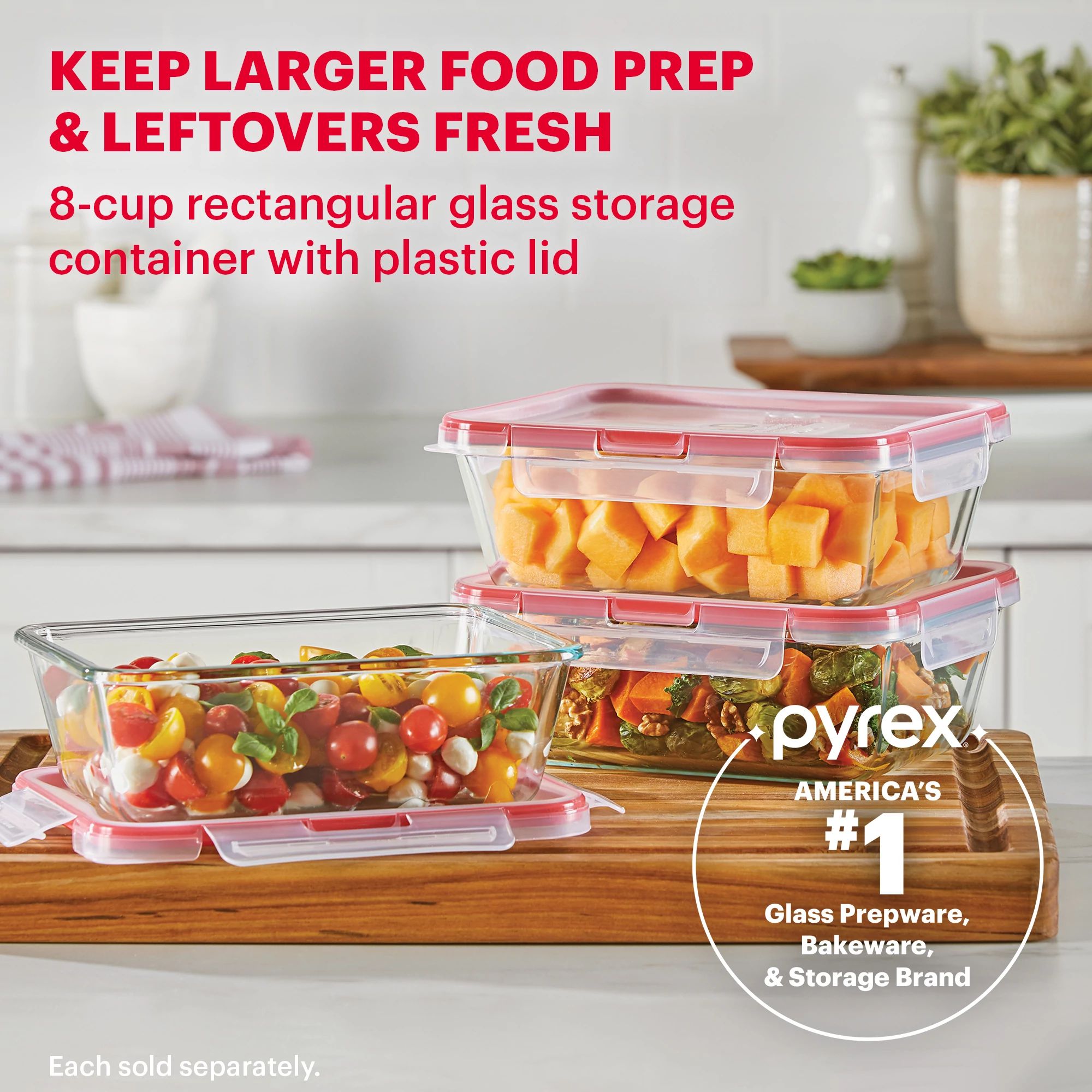 Pyrex? Freshlock? 8-cup Rectangle Glass Storage - Image 3