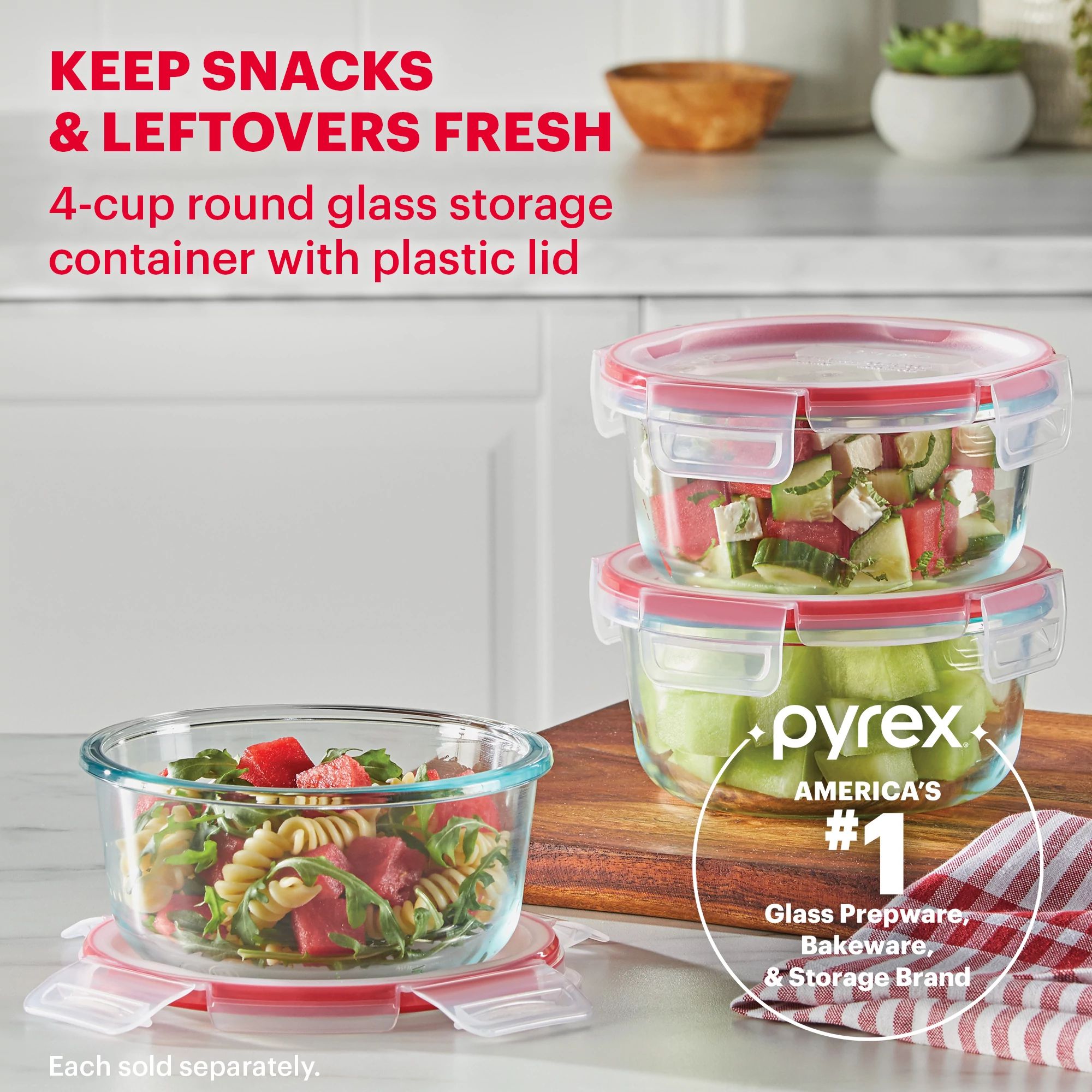 Pyrex? Freshlock? 4-cup Round Glass Storage - Image 3