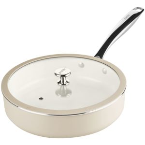 Pyrex? Ceramic Cookware 10.8-in/3.5qt Deep Fry Pan with Lid