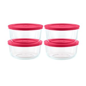 Pyrex® Simply Store® 8-piece Glass Food Storage Container Set with Red Lids