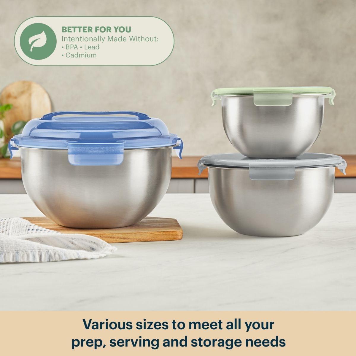 Pyrex? 6-piece Stainless Steel Mixing Bowl Set - Image 4