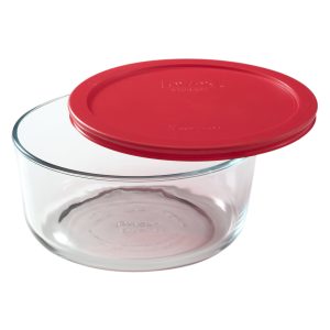 Pyrex? Simply Store? 7-cup Glass Food Storage Container with Red Lid